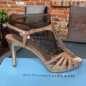 Antonio Melani Gold Stiletto Heels Elegant Design